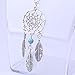 Bestpriceam Bohemian National Wind Tassel Feather Turquoise Long Necklace