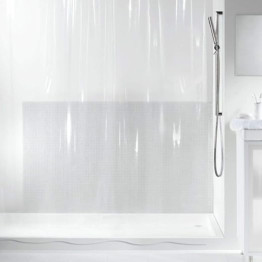 Spirella Anti-Schimmel Duschvorhang Trasnparent Anti-Bakteriell, waschbar, wasserdicht PVC 180x200cm