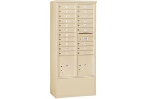 Salsbury Industries 3916D-20SFU Front Loading/Double Column Free Standing Horizontal 4C Mailbox, Sandstone