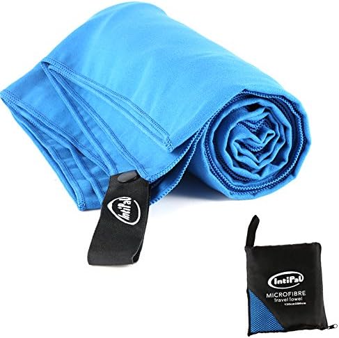 IntiPal Microfibre Sports &amp; Travel &amp; Beach Towel (51"X31") - Ultra Compact, Super Absorbent and Fast Drying Travel Sports Towels for Swimming, Travel, Sports, Camping, Beach, Bath