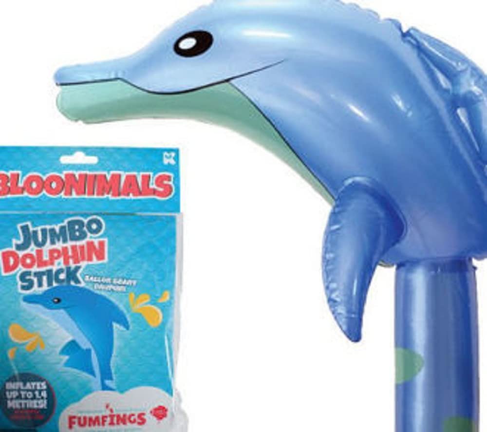 Fumfings Novelty 1.4m Bloonimals Inflatable Dolphin Stick