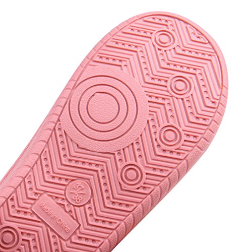 Neeseelily Women Comfort Plush Cozy Home Slippers Animal Non Slip Indoor Shoes (6.5-7B(M) US, Pink)