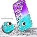 Galaxy J6+ Plus Case, J6 Prime Case with Tempered Glass Screen Protector, NageBee Glitter Liquid Floating Waterfall Durable Girls Women Cute Case for Samsung Galaxy J6 Plus -Aqua/Purple