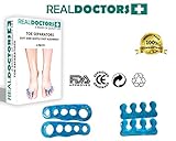 Medical Gel Toe Separators & Toe Spreader 4 Piece Kit, Free E-Book Bunion Care, Hammer Toes, Claw Toes, Crooked Toes. Used as Toe Spacers. Recommended By Athletes By Real Doctors