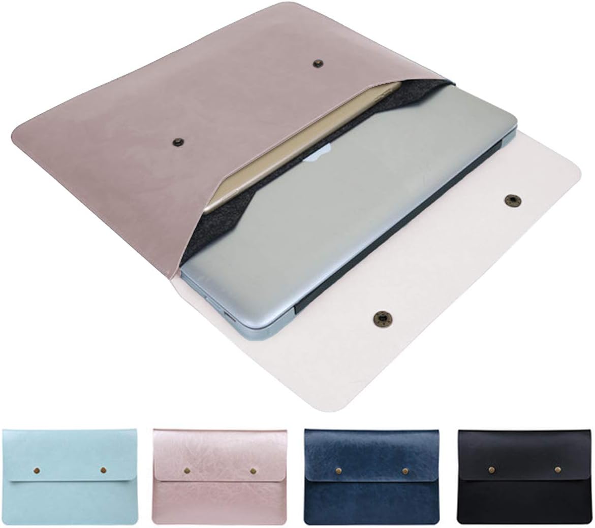 Leather 12 12.3 Inch Laptop Sleeve Case - ABRONDA Leather Handbag Briefcase Sleeve Cover Compatible MacBook Air A1370 A1465 and 12" Notebook- Rose Gold