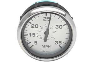 GENERIC Faria Boat Speedometer Gauge SE9401B | Spun Silver 35 MPH 3 1/4 Inch
