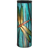 Tree-Free Greetings Barista Tumbler, Vacuum Insulated Travel Coffee Tumbler, 17oz Stainless Steel Mug, Beautiful Dragonfly