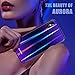 FLOVEME Laser Aurora Tempered Glass for iPhone Xs Case/iPhone X Case, Ultra Thin Hybrid Colorful Gradient Hard Back Slim Cover Soft TPU Bumper Shockproof Protector Compatible with iPhone X/XS, Purple
