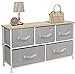 Sorbus Dresser with 5 Drawers - Storage Chest Organizer Unit with Steel Frame, Wood Top, Easy Pull Fabric Bins - Long Wide TV Stand for Bedroom Furniture, Hallway, Closet & Office Organization