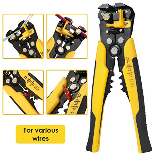 Wire Stripper Automatic Wire Stripping Tool Self-adjusting Cutter Crimper Multi Pliers,With cutting,crimping,stripping function , Equipped with multi-function screwdriver tools