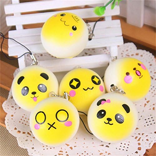 WENHAI Pack of 3 Cute Mini 4cm Bun Squishy Kawaii Bread Charms Squishies Slow Rising ,Color Randomly