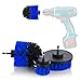 YIJINSHENG 3 Piece Medium and Stiff Brush with Drill Attachment Scrubbing Brushes for Cleaning Car Tires,Carpet, Kitchens,Bathrooms, Showers, Tubs, Boats Power Scrubber Kit (Blue)