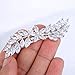 EVER FAITH Women's Wedding Barrettes CZ Marquise-Shaped Hibiscus Flower Leaf Hair Styling Tools Accessories Clear Silver-Tone