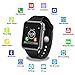 Smart Watch with Bluetooth Camera Music Player for iOS iPhone, Android Samsung HTC Sony LG Huawei Smartphones (Black)