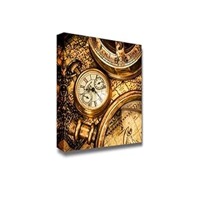 Canvas Prints Wall Art - Vintage Still Life. Antique Pocket Watch | Modern Home Deoration/Wall Art Giclee Printing Wrapped Canvas Art Ready to Hang - 12" x 12"