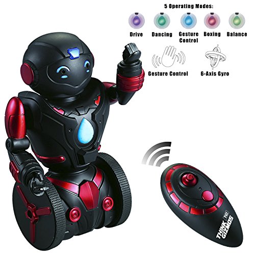 Remote Control Robot Toy for Kids TG634-R - Self Balancing Black & Red Robotic Toy (Version 2!!) â€“ Smart Interactive RC Robot By ThinkGizmos (Trademark Protected)