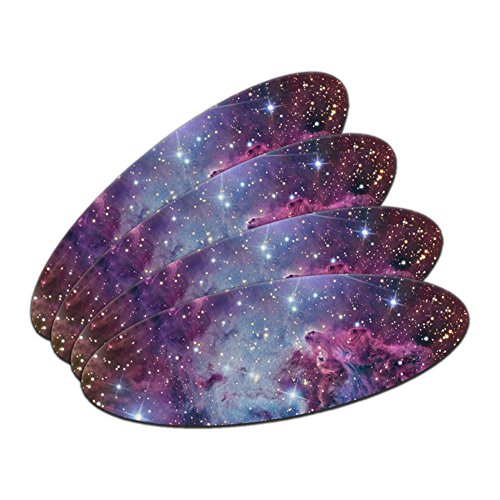 Fox Fur Nebula - Galaxy Space Double-Sided Oval Nail File Emery Board Set 4 Pack