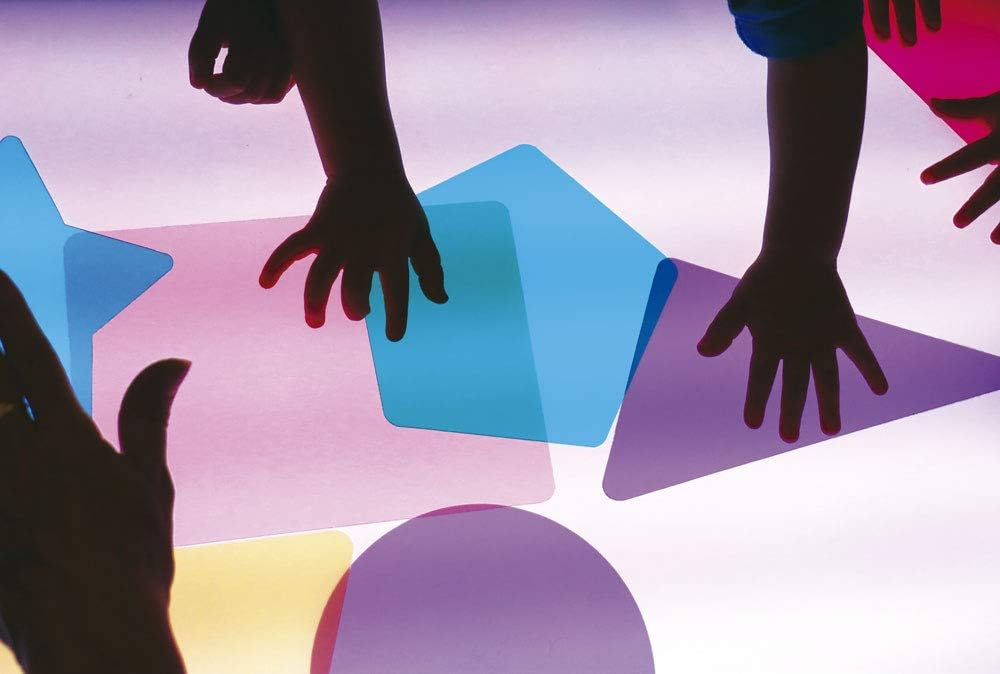 Henbea Shapes 2D – Plantillas Translúcidas Para Mesa De Luz, Aprendizaje Sensorial De Formas Y Colores De 3 A 7 Años