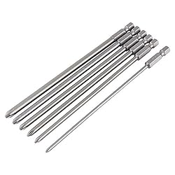 6pcs Phillips Screwdriver Drill Bits 150mm Long
