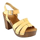 Beston CD12 Women's Platform Chunky Heel Ankle Strap Sandals Half A Size Smaller
