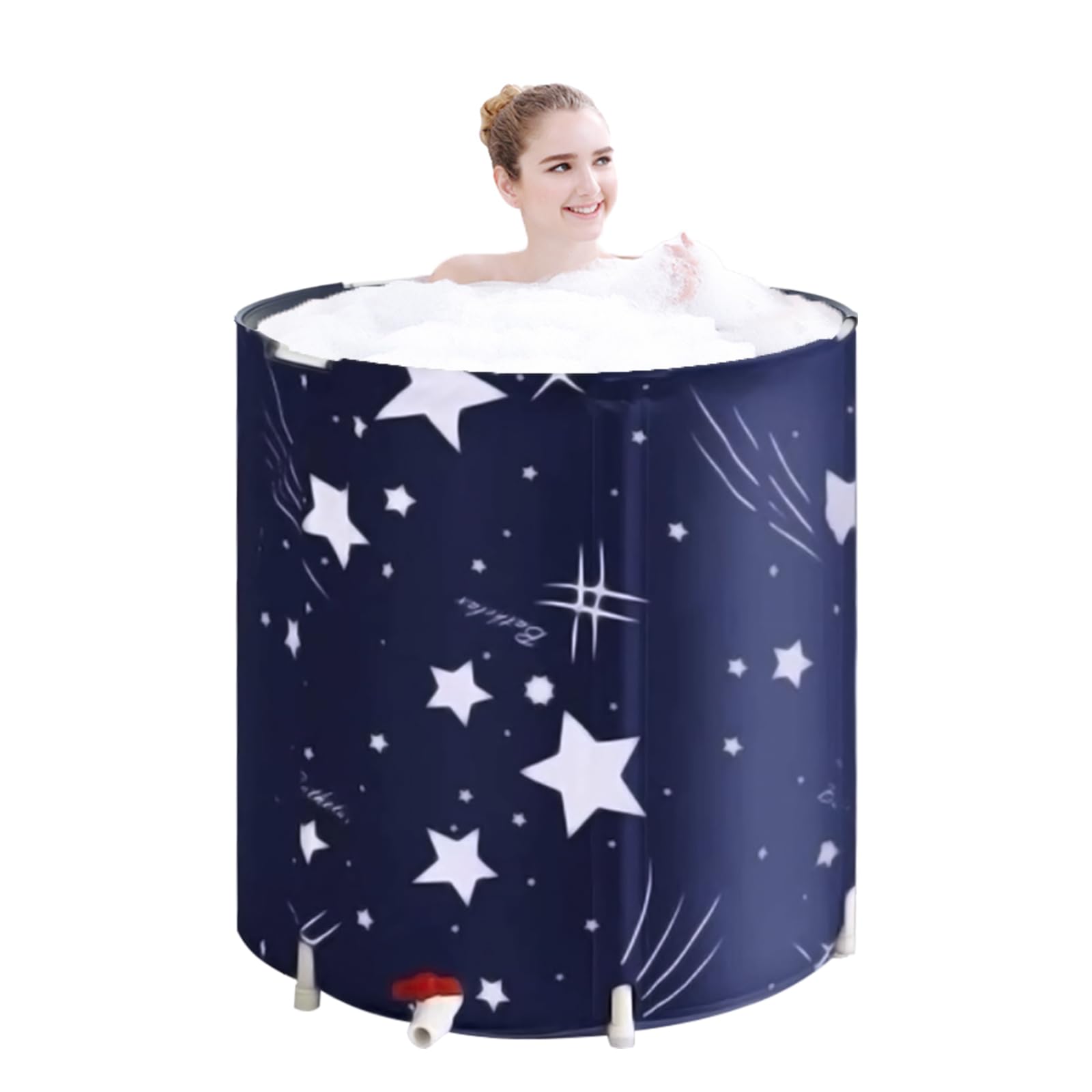 Photo 1 of PLKO Foldable Bathtub Portable Soaking Bath Tub,Portable tub for adults,Collapsible Soaking Bath Tub for Shower Stall,Thickening with Thermal Foam to Keep Temperature(Blue Sky)