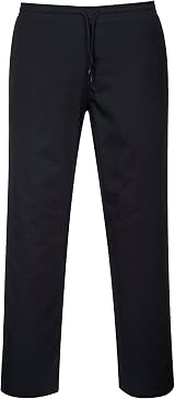 Portwest C070 Elasticated Drawstring Chef Trousers Black Medium view 1