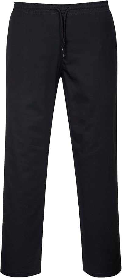 Portwest C070 Elasticated Drawstring Chef Trousers Black Medium