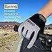 Enkeeo Cycling Gloves Full Finger Winter Bike Gloves Touchscreen Gloves for Smart Phone with Anti-slip Shock-absorbing 5MM Gel Pad, Microfiber Leather, Breathable Lycra, Velcro Design (Black&Grey)