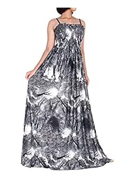 Ropa de mujer Maxi Blanco y Negro Vestido de fiesta más tamaño Verano Strapy Boho Impresiones Artísticas