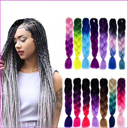 Fabal New Fashion Womens Gradient Long Curly Wavy Anime Cosplay Party Wigs