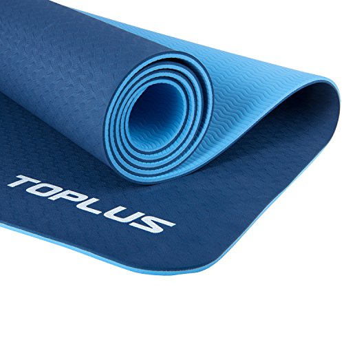 TOPLUS 6mm Premium TPE Yoga Mat with Carrying Strap Eco Friendly
