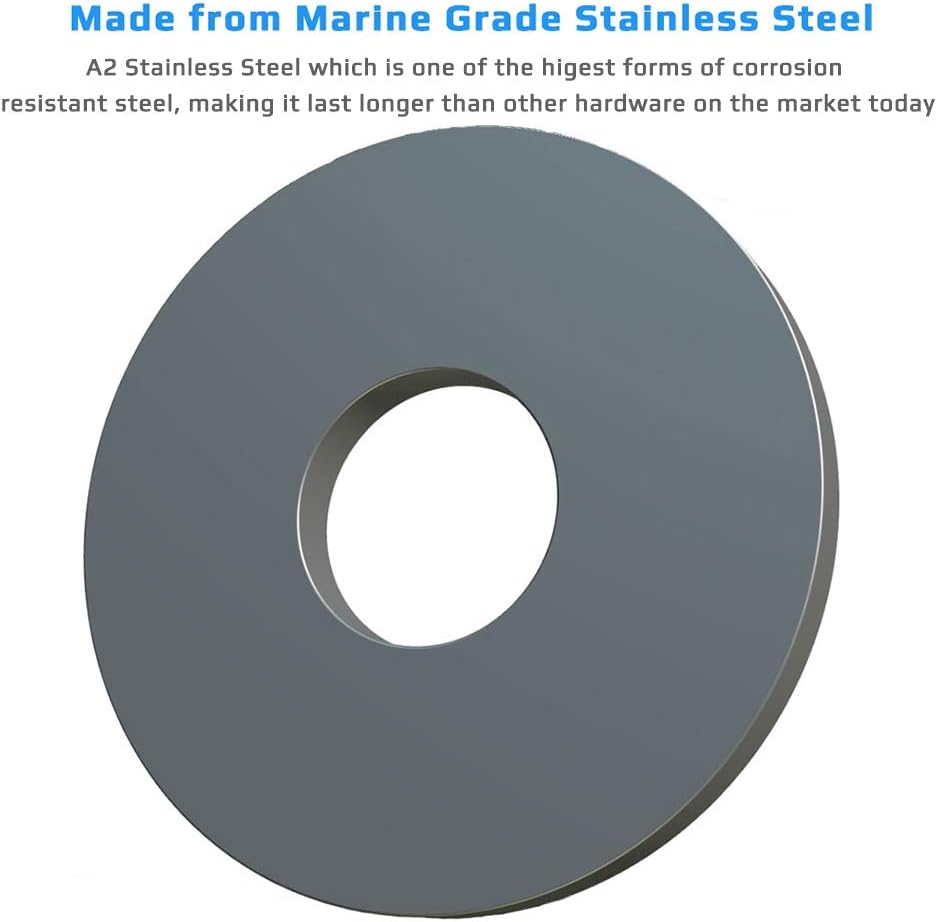 M4 Flat Penny Washer (Pack of 25) Large OD Plain Wide Round Metal Alloy Steel Washers for Screws - Image 5