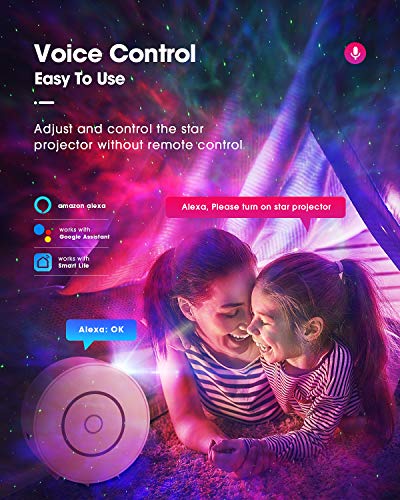 LED Alexa Sternenhimmel Projektor,SUPPOU Smart Nachtlicht 3D Galaxy Sternenprojektor Lampe Kinder Erwachsense mit RGB Dimming/Stimmenkontrolle/WiFi Verbindung/Kompatibel Alexa Google Assistant