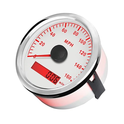 MAIMEIMI Universal Motorcycle Speedometer - Digital Gauge Cluster With Tachometer, 6-Gear Display & 12000 RPM, 9-16V