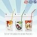 Drink pouches with straws Disposable Smoothie bags Portable Hot & Cold Reusable Set of 50pcs Empty Plastic Clear Refillable Container for Drinks Juice Pouch Bags + Ebook