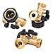 GESURA 2 Way Brass Garden Hose Pipe Connector Splitter Y Shape Valve Adapter Irrigation Tap + Extra 1 Rubber Hose Gasket