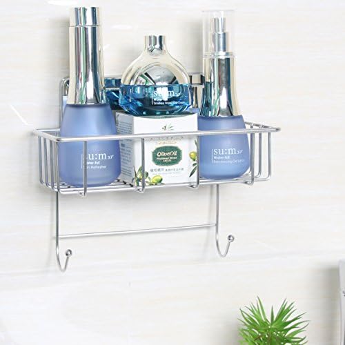 ARRTOP Bath Shower Caddy Shelf, Bathroom Kitchen Storage Organizer Basket Rack (Caddy Basket with Hooks)