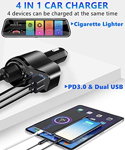 USB Car Cigarette Lighter Charger, PD3.0 Rapid Car Charger USB C Car Charger for iPhone 17/Air/16/15 Pro Max, iPad, Samsung Galaxy S25 S24, Huawei