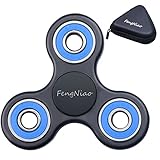 Tri-Spinner Fidget Toy 3D Printing Ceramic with Premium Quality EDC Focus Toy for Kids & Adults (Black&Blue)