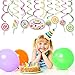 Kristin Paradise 30Ct Candy Land Hanging Swirl Decorations, Candyland Party Supplies, Lollipop Birthday Theme, Candy Shop Kids Paper Decor for First 1st Boy Girl Baby Shower, Sweet Shop Favors