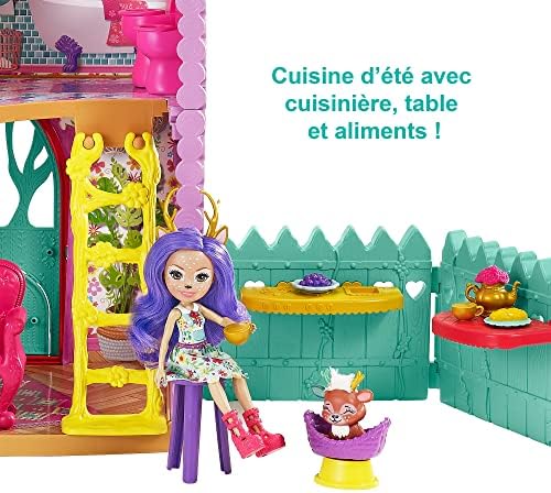 Maison de Danessa Biche​, Mini-poupée et Figurine Animale Sprint, 4 espaces de Jeu et Accessoires, Emballage fermé, Jouet pour Enfant, HFC41