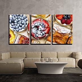 Background of Assorted Fresh Sweet Tarts and Pastries...