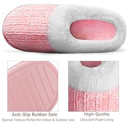 shoeslocker Slippers for Women Memory Foam Fuzzy