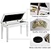 SONGMICS Wooden Duet Piano Bench with Padded Cushion and Music Storage White ULPB75WT