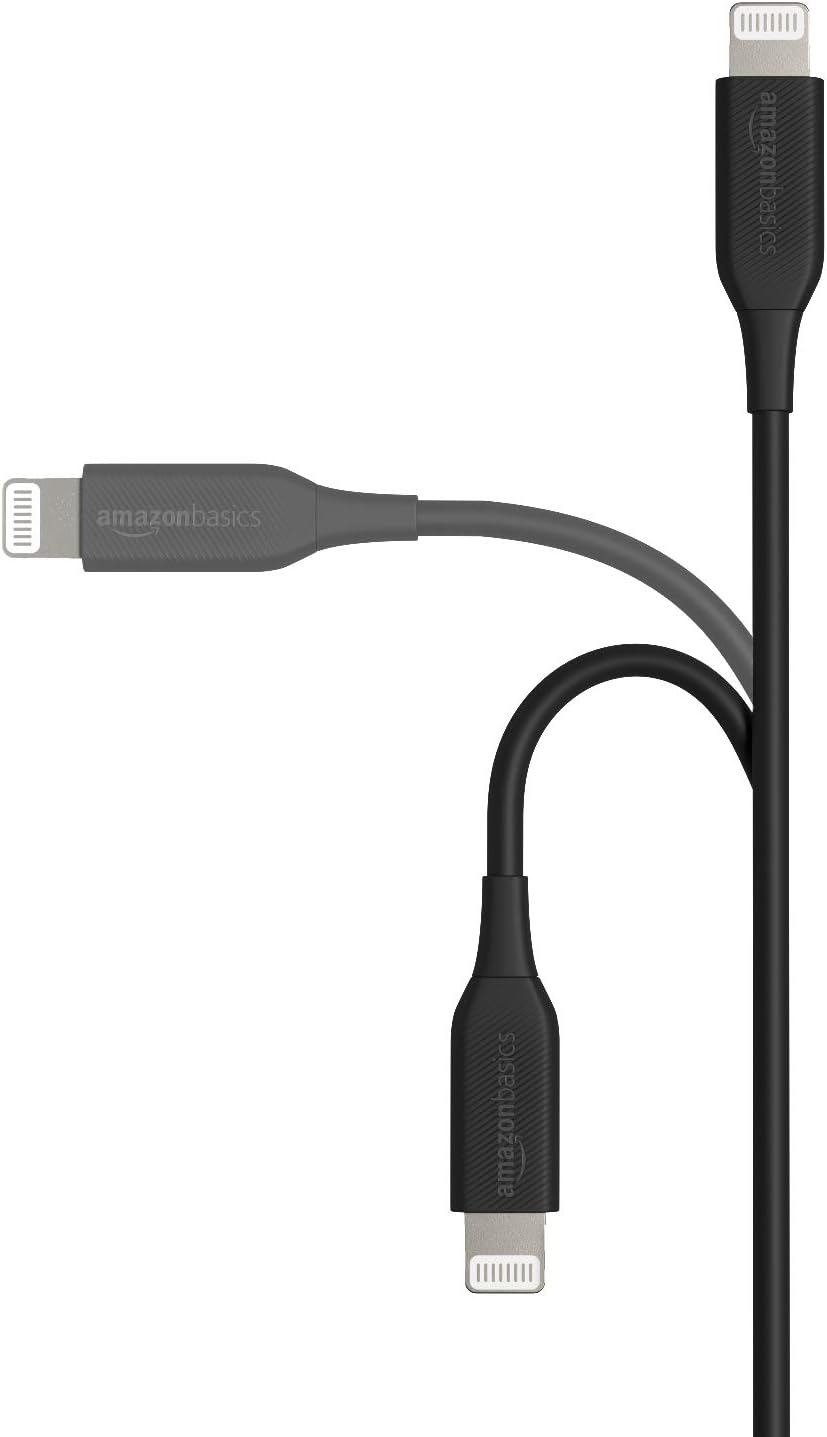 Amazon Basics Lightning to USB-A Cable - MFi Certified iPhone Charger, Black, 0.9 m - Image 3
