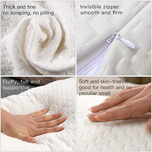 Fond Dream Hypoallergenic Memory Foam Bed Pillow Bamboo Queen Size Ivory Adjustable Loft Shredded Pillow for Home,Hotel Sleeping CertiPUR-US Certified (Single) - 28\'\'x 20\'\'