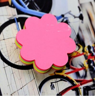 Creative Fluorescence Candy colors Multi-shape Scratch Pad Sticky notes Free stickers Notes Messages stickers pink flower