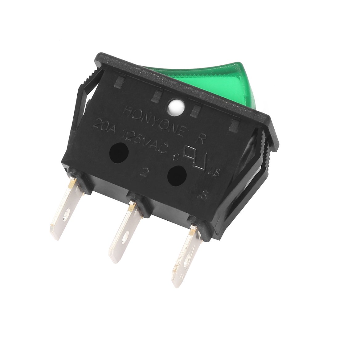 uxcell a16121900ux0305 SPST 3 Pin 2 Position Green LED Light On Off