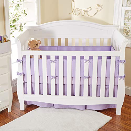 EVERYDAY KIDS Crib Bumper Pads 4Piece Safe Padded Crib Liner Machine Washable Soft