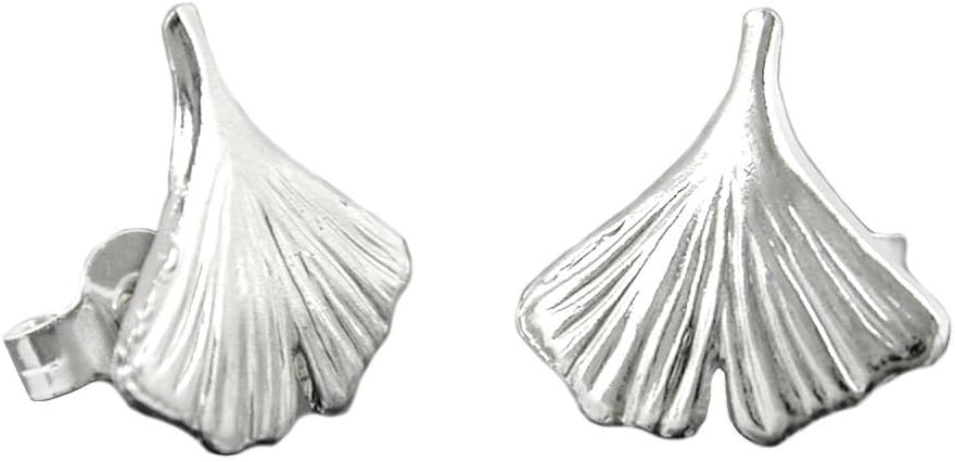 Plug, 12 mm Ginkgo Leaf, Silver 925